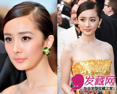 杨幂发型巧妙修容 挽救整容缺陷(3)导读:look 3:伪all back盘发 伪