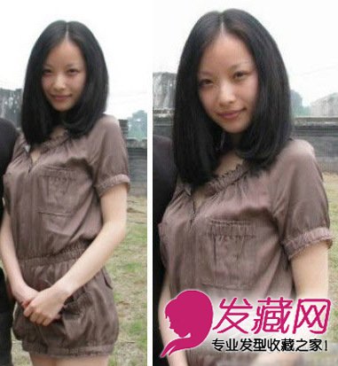 新谋女郎倪妮可爱发型          经典的 中长发 梨花头发型,斜分刘海