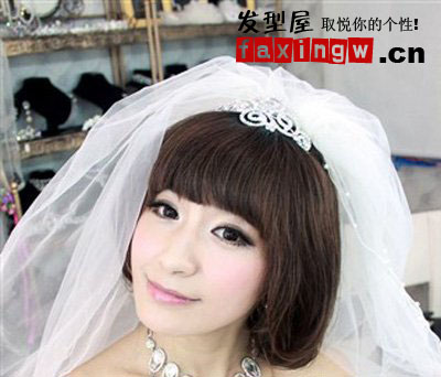 【图】九款新娘<em>短头发</em>造型 不一样俏新娘(6)_短