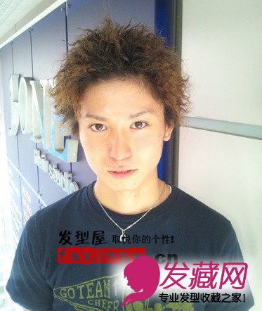 日系男士锡纸烫发型