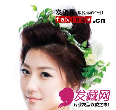 韩式气质花苞头 简约时尚新娘盘发