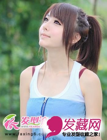 甜美系马尾发型