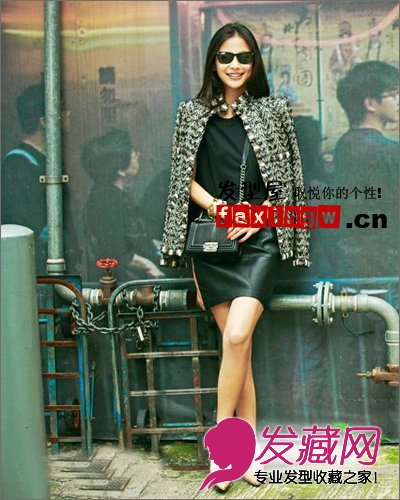 Angelababy最新时尚街拍发型图片 中分长卷发显性感帅气范