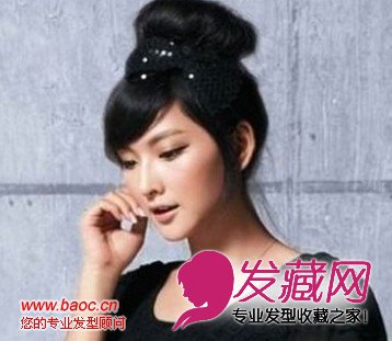 盘发发型图片