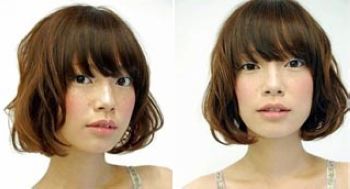 蓬松感侧发×深褐色