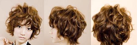 动感细卷发丝×浅棕色