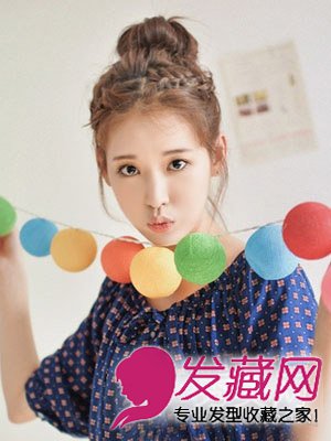 什么发型 简单丸子头扎发甜美减龄3 发型设计 发型