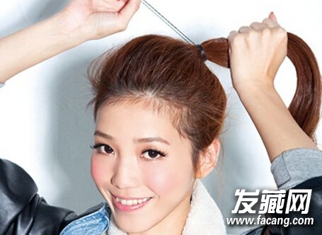 俏皮盘发教程图解3