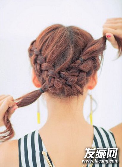 简单盘发发型教程4