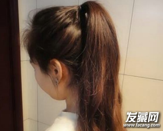 无刘海丸子头的扎法图解2