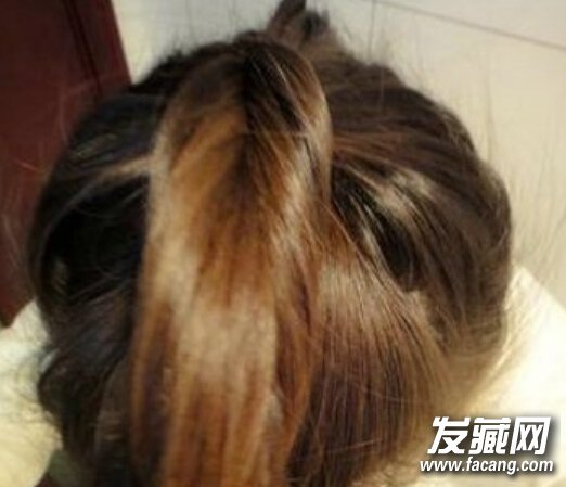 无刘海丸子头的扎法图解4