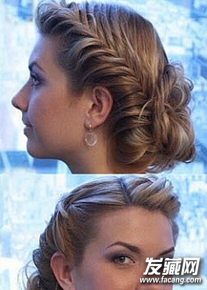 无刘海盘发发型图解12