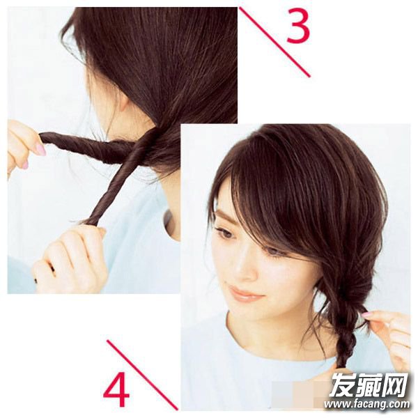 一分钟改造中长发 3款简单扎发教程图解 一分钟改造中长发 3款简单扎发教程图解 中长发怎么扎好看